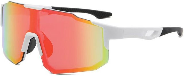 HOOBAN Sportsonnenbrille, Unisex, Vollrand, Wrap, weiß, Kunststoff - Bild 1