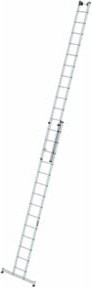 MUNK Aluminium-Schiebeleiter 2-teilig mit nivello-Traverse, silber, 2 x 14 Sprossen - Bild 1