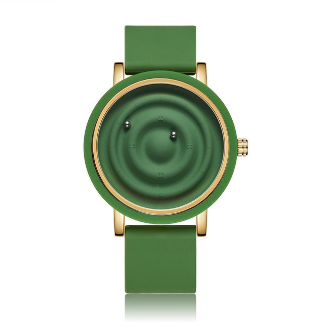 Dai Lanfu Armbanduhr Quarz, Edelstahl, Silikon, Grün, Unisex - Bild 1