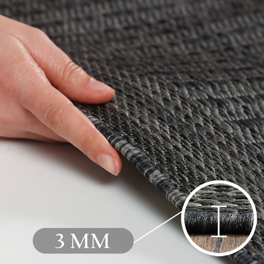 Ayyildiz Outdoor-Teppich Giza Schwarz B/L: 80 x 250 cm - Bild 3