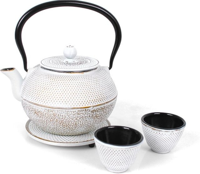 ECHTWERK Teeservice aus Gusseisen und Edelstahl in Creme mit Infuser, 1,1 l - Bild 1