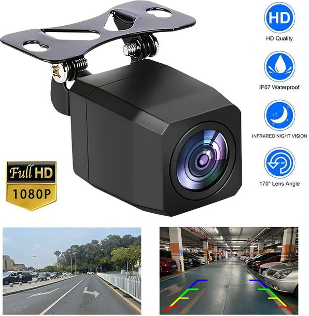 Etymoofox Auto-Rückfahrkamera in Schwarz mit 1080P Full HD AHD, 150 Grad Weitwinkel und Nachtsicht, 4-polig mit 2,5 mm Anschluss - Bild 1
