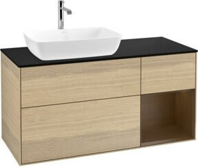 V&B Waschtischunterschrank Finion mit Wandbeleuchtung in Beige, Breite: 120 cm, Tiefe: 50,1 cm, Höhe: 50,1 cm - Bild 1