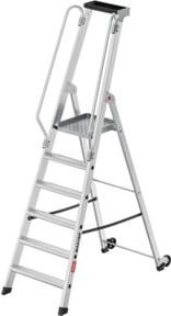 Hailo Aluminium-Plattformleiter Master P80 mit 6 Stufen in Silber - Bild 1