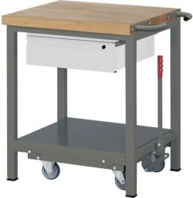 STIER Werkbank Premium mit abrollbarem Fahrgestell, 1 Schublade, Grau, B/T/H: 75 x 70 x 88 cm - Bild 1