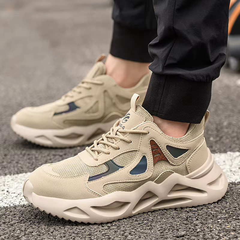 Kankeirr Sicherheitsschuhe für Herren in Beige, atmungsaktive und pannensichere Arbeitsschuhe mit Stahlkappe - Bild 2
