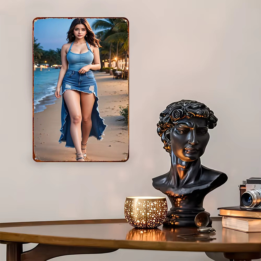 Vintage Metall-Blechschild CIFBUY Retro Wandkunst-Dekoration in Mehrfarbig mit Sommer-Motiv - Bild 3