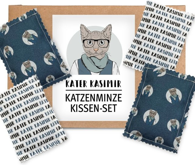 Kater Kasimir Katzenminze Spielkissen, 4er Set, aus BIO-Baumwolle - Bild 1