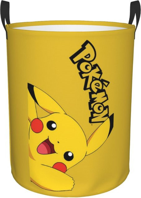 Potdemiel Wäschekorb mit Anime-Manga-Design, zusammenklappbarer Stoff-Organizer für Kinderzimmer und Spielzeug, Gelb, Höhe: 42 cm, Breite: 34 cm, Tiefe: 34 cm - Bild 1