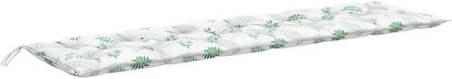 vidaXL Gartenbank-Auflage mit Blattmuster in Weiß-Grün aus wasserabweisendem Polyester, B/T/H: 200 x 50 x 7 cm - Bild 1