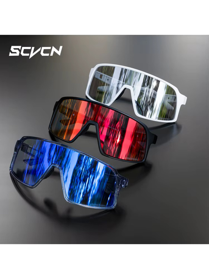 SCVCN Sportsonnenbrille, Unisex, Metal, Wrap - Bild 3