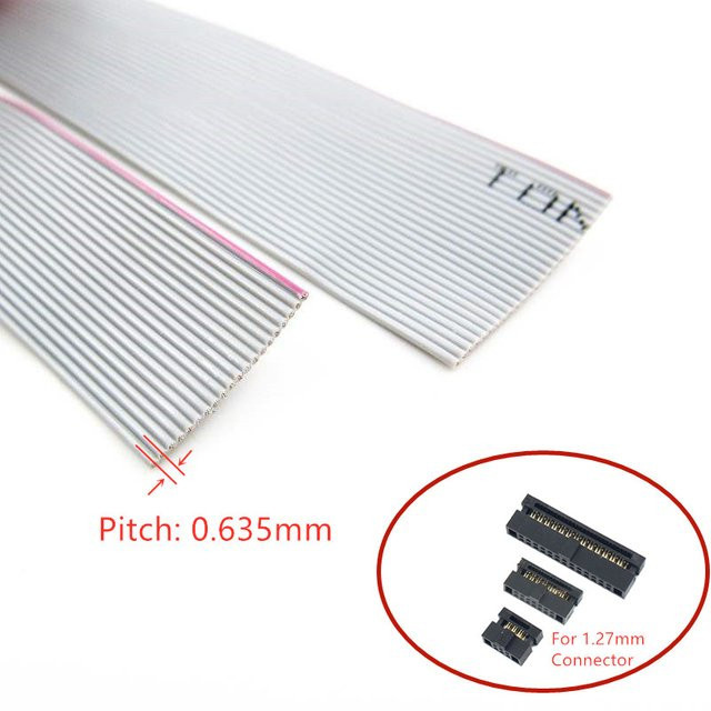 Graues Flachbandkabel 30AWG mit 0,635mm Rastermaß für IDC FC 1,27mm Steckverbinder - Bild 1
