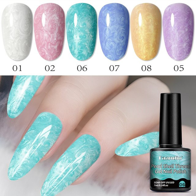 Faandin Gel-Nagellack, mehrfarbig, perlmuttfarben, 7 ml - Bild 1