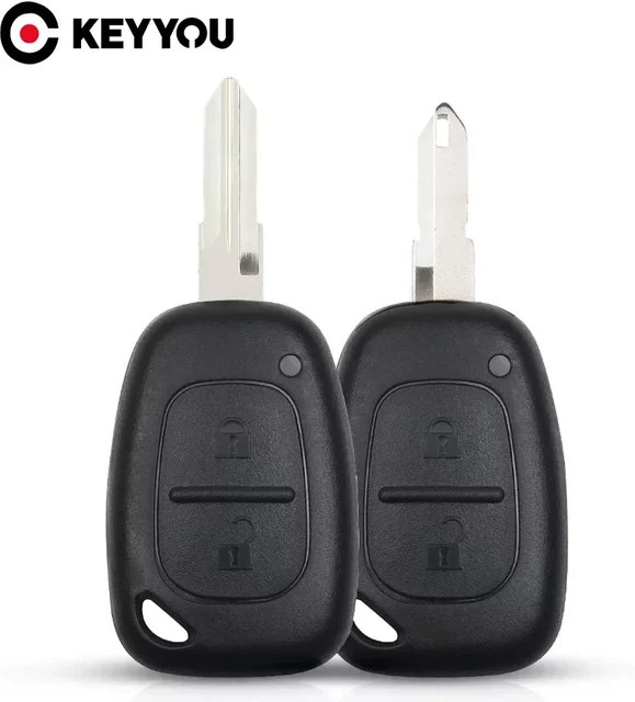 Keyyou Ersatzgehäuse für Renault Auto Fernbedienung mit 2 Tasten in Schwarz für Traffic Master Vivaro Movano Kangoo Clio Twingo Ne73 Vac102 Blade - Bild 1