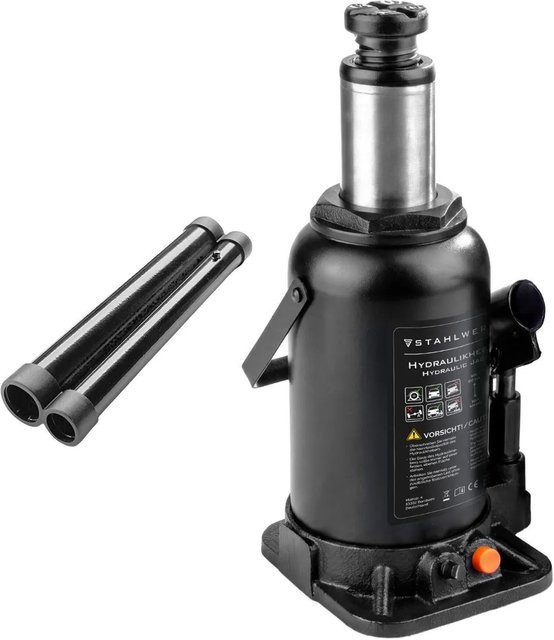 STAHLWERK Hydraulikheber 20 T Stempelwagenheber in Schwarz mit Edelstahlkomponenten, Hubbereich: 235 bis 440 mm - Bild 1