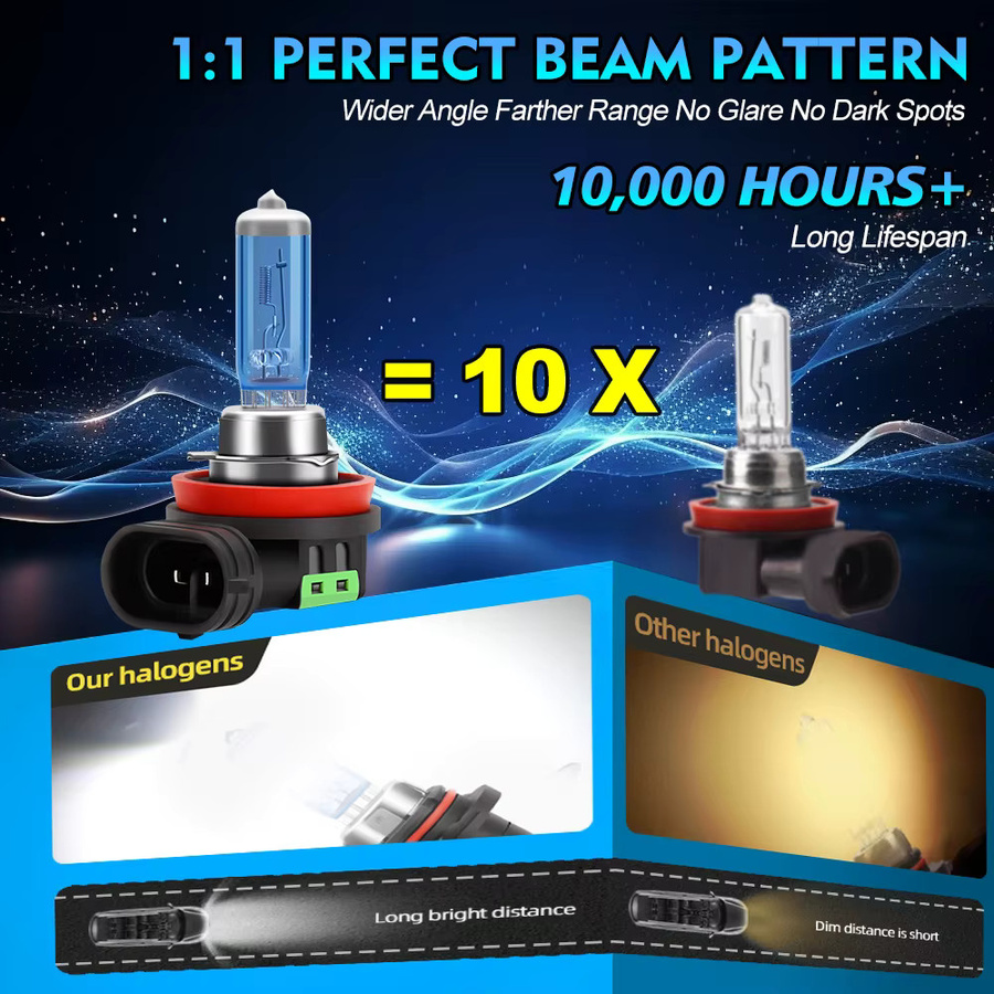 LSLIGHT Superhelle Halogenlampen für Scheinwerfer und Nebelscheinwerfer 100W 6000K transparent - Bild 4