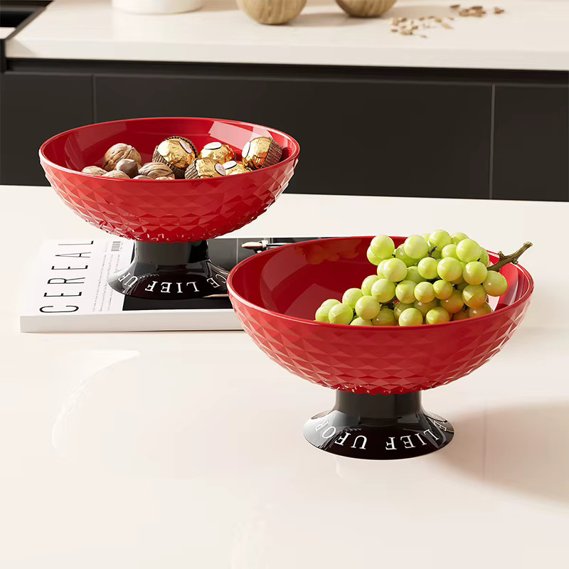 UFORU Obstschale aus Keramik in Rot und Braun als luxuriöse Snack-Aufbewahrung und Dekoration für Wohnzimmer und Küche - Bild 2