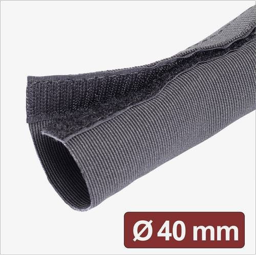Quadrios Kabelschlauch 25CA757 Schwarz Meterware mit maximal 40 mm Durchmesser - Bild 1