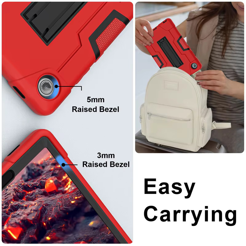 Robuste Rüstungs-Tablet-Hülle für Lenovo Tab One 8,7 Zoll K9 TB305FU TB305XU 2025 mit Ständer und Stoßschutz in Blau, Pink oder Rot - Bild 4
