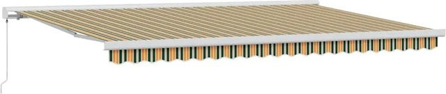 vidaXL Einziehbare Markise in Grün-Gelb aus Polyester und Metall B: 500 cm, T: 300 cm, H: 300 cm - Bild 1