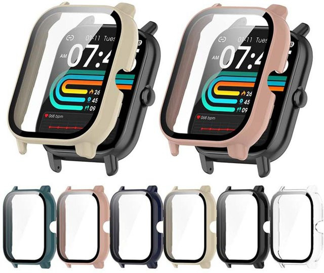 Nerunsa 2-in-1 Schutzhülle für P66D Smart Watch mit gehärtetem Glas und PC-Schale, transparent - Bild 1