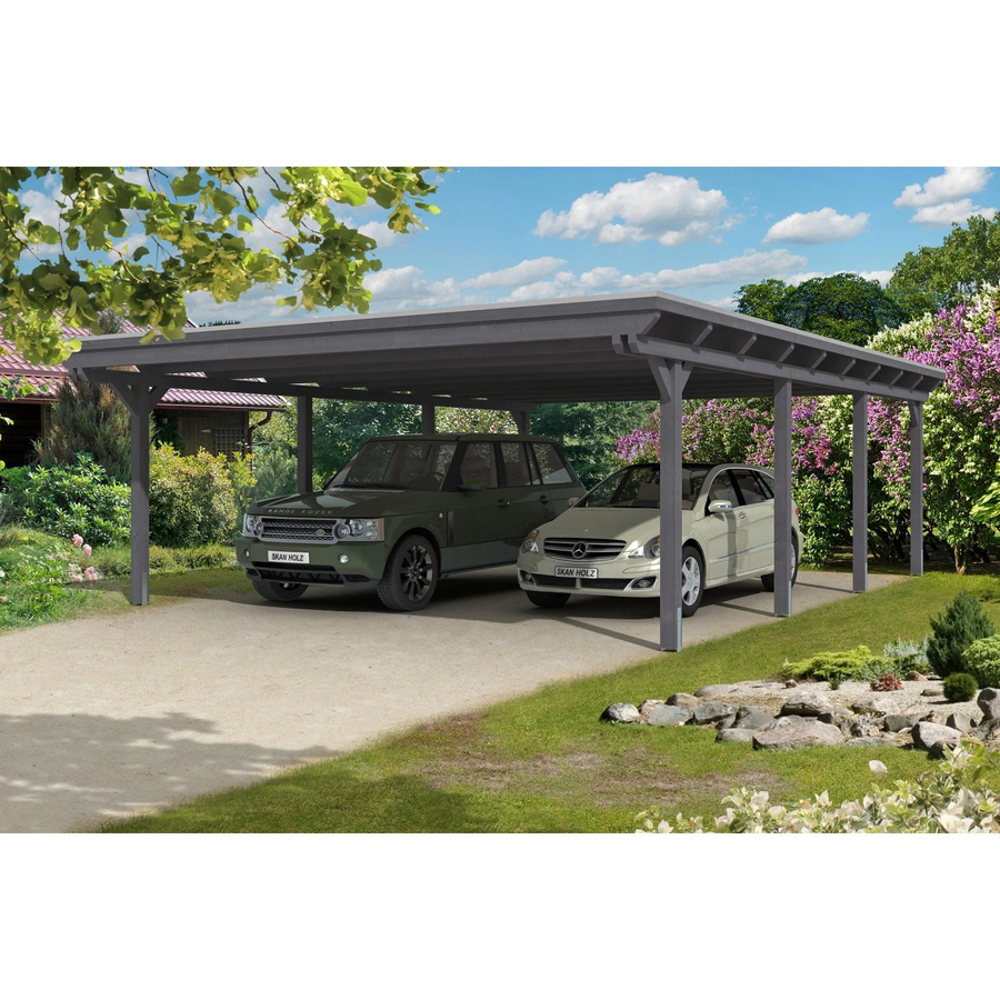 Skan Holz Carport Emsland aus Fichten-Leimholz in Schiefergrau, B/T: 613 x 846 cm, Höhe: 248 cm - Bild 2