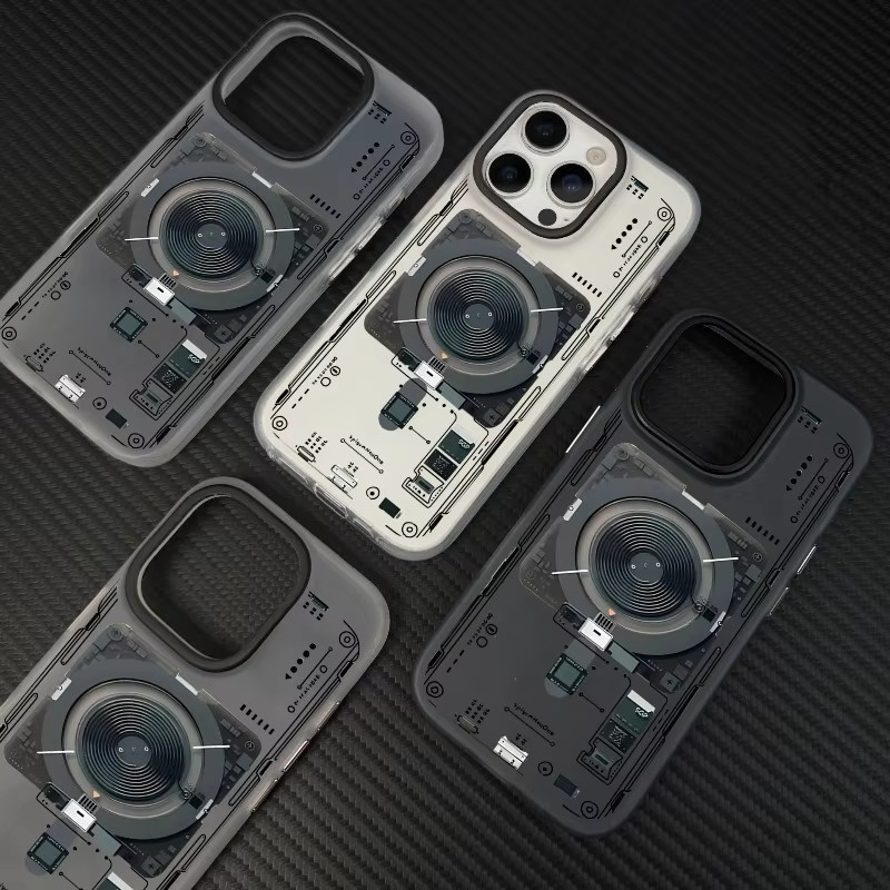 JCCANCHNDO Hybrid 2in1 Magnetische Original-Telefonhülle für iPhone 17 Air 16 15 14 13 12 Pro Max Plus kompatibel mit MagSafe Wireless Charging, Schwarz und Transparent - Bild 4