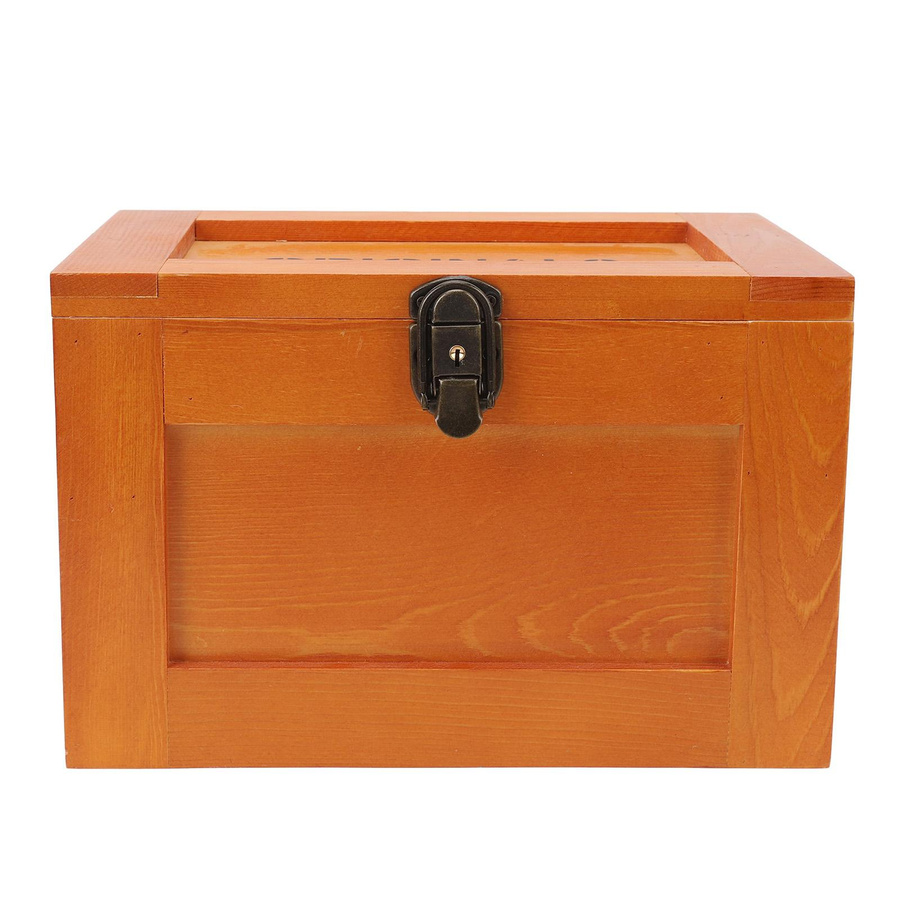Aimo Multifunktionale Holz-Aufbewahrungsbox für den Schreibtisch mit Schloss und Schlüsseln in Braun - Bild 2
