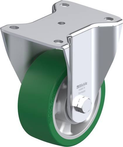 Blickle Bockrolle 127K in Silber und Grün mit 125 mm Rad-Durchmesser und 450 kg Tragfähigkeit - Bild 1