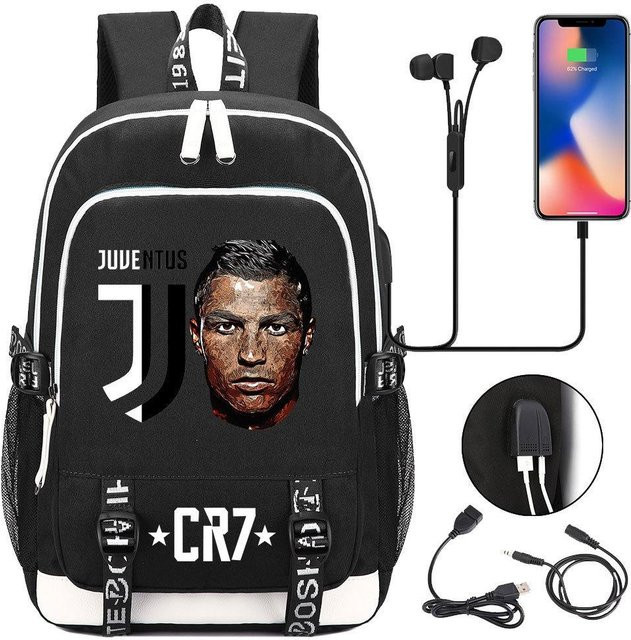 3-teiliges Schulrucksack-Set in Schwarz aus Oxford-Stoff mit Schultasche und Federmäppchen, B/T/H: 44 x 30 x 15 cm - Bild 1