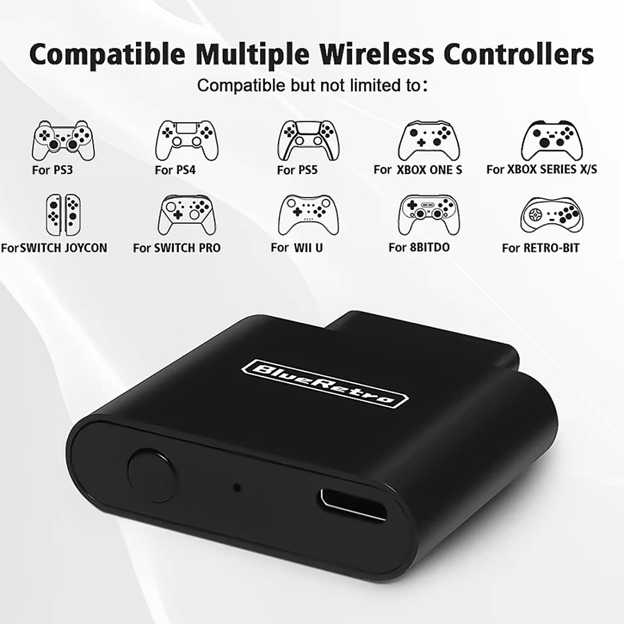 8bitdo Drahtloser Bluetooth Game-Controller-Adapter für SNK NEO GEO MVS AES CD, PS3, PS4 und PS5 in Schwarz - Bild 5