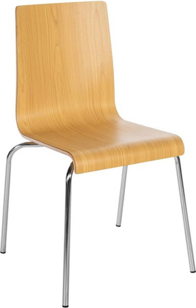 DELUKE Besucherstuhl GENEVA Konferenzstuhl und Bürostuhl aus Holz in Natura Braun B/T/H: 49 x 49 x 85 cm