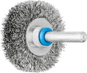 PFERD TOOLS Rundbürste ungezopft aus Edelstahl mit Schaft-Ø 6 mm, Durchmesser: 40 mm, Höhe: 9 mm, Farbe: Blau/Silber - Bild 1