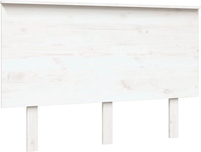 vidaXL Kopfteil aus Kiefer-Massivholz in Weiß, rustikales Design, B: 124 cm, T: 6 cm, H: 82,5 cm - Bild 1