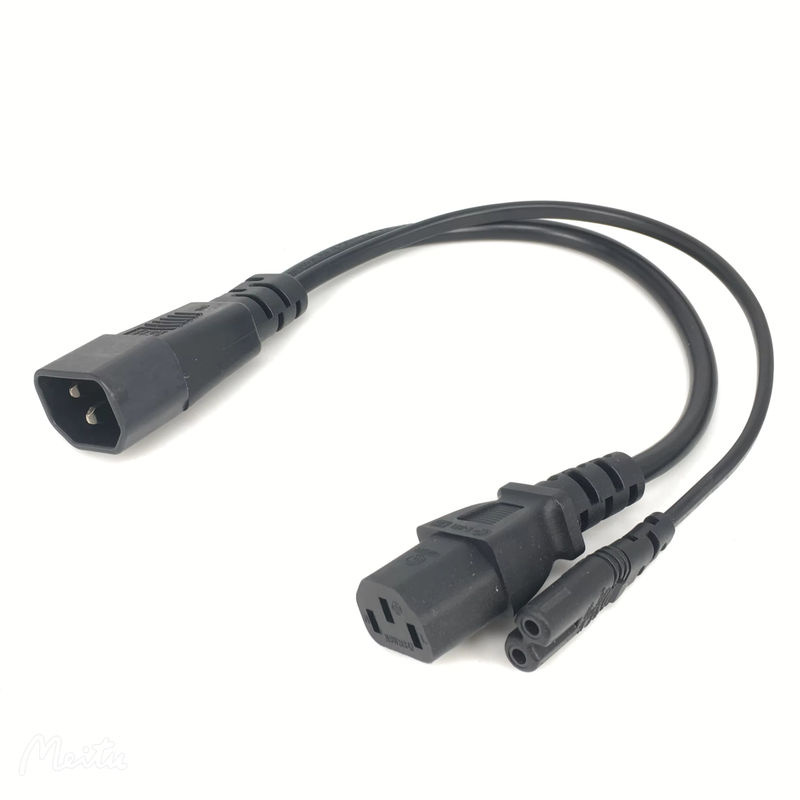 Bolantedz Netzkabel Splitter Adapter von IEC320 C14 auf IEC320 C13 und C7 in Schwarz für PC, Monitor, Scanner und Drucker - Bild 3