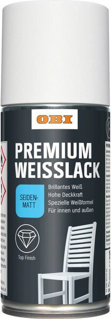 OBI Premium Weißlack Spray seidenmatt in Weiß, 150 ml - Bild 1