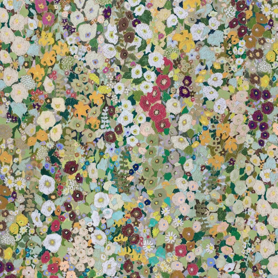 House of Hackney Mural Hollyhocks Summer Wandtapisserie in Mehrfarbig mit botanischem Floral-Design - Bild 2