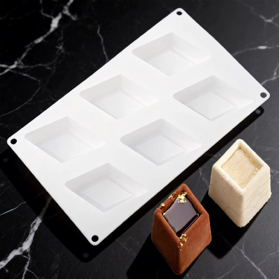 Meibum 6-fach Rhombus-Silikonform für Mousse, Schokolade und Gebäck in Weiß - Bild 2