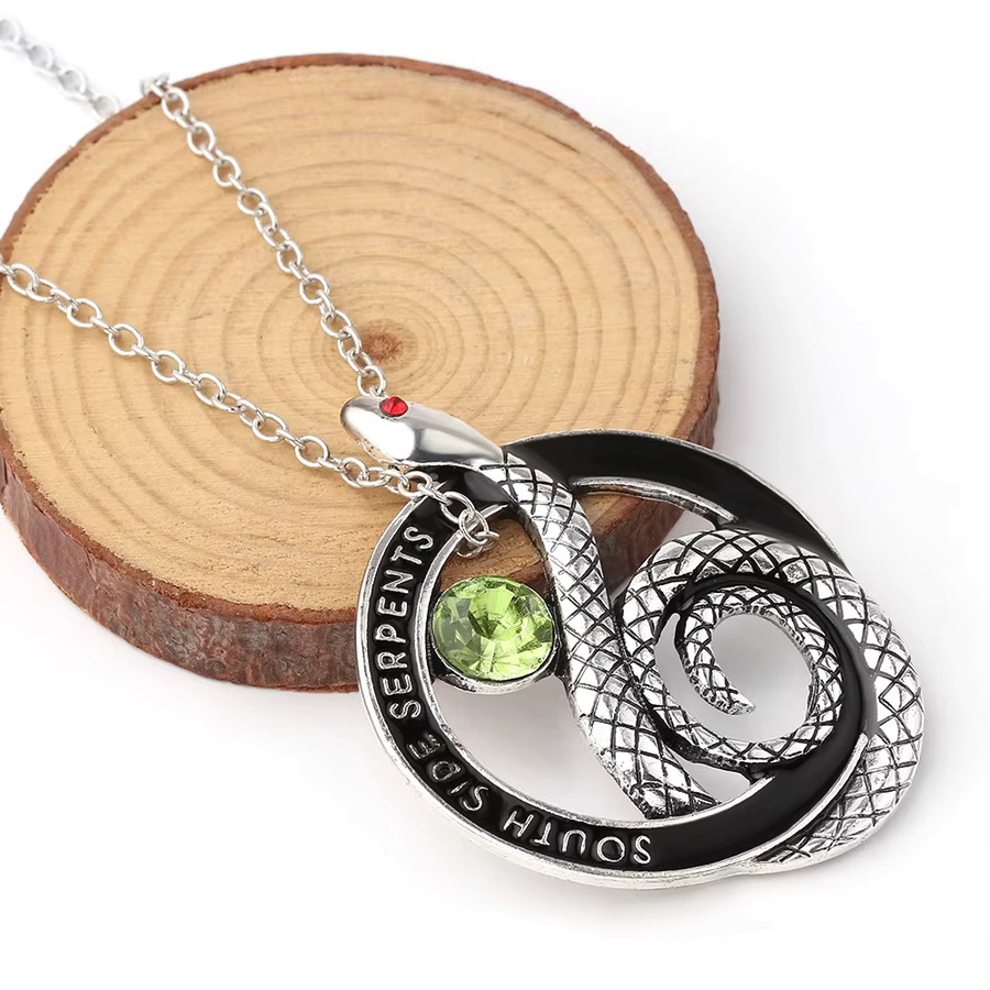 TAKARA TOMY Schlangen-Halskette, Silber, Kristall, Unisex - Bild 2