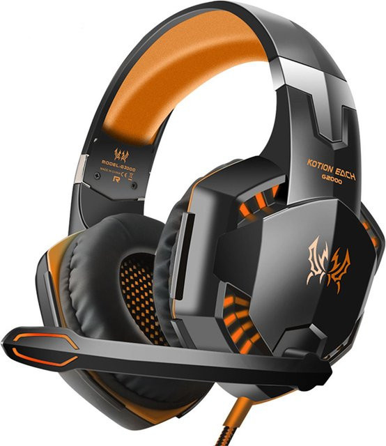 KOTION EACH G2000 Over-Ear-Gaming-Headset mit 50-mm-Treibereinheit und atmungsaktiven Ohrpolstern in Schwarz - Bild 1
