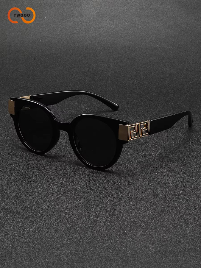 TWOOO Sonnenbrille Cat-Eye, Vollrand, Metall, Damen, gold, black - Bild 5