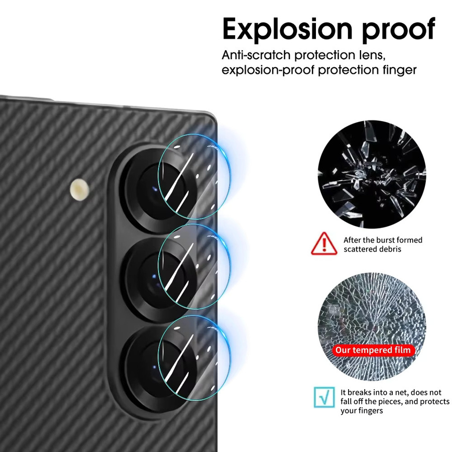 Set aus klaren gehärteten Glas-Kameralinsen-Schutzfolien für Samsung Galaxy Z Fold 8, Z Fold 8 Ultra und Z Flip 7, transparent - Bild 2