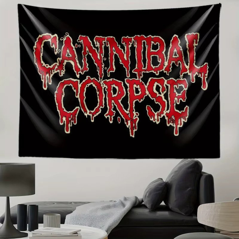 VIKAMA Cannibal Corpse Death Metal Logo Wandteppich, Schwarz, B/H: 60 x 40 cm - Bild 3