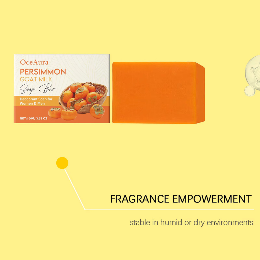 OceAura Persimmon Ziegenmilch Seife, 100g, für Gesicht und Körper - Bild 2