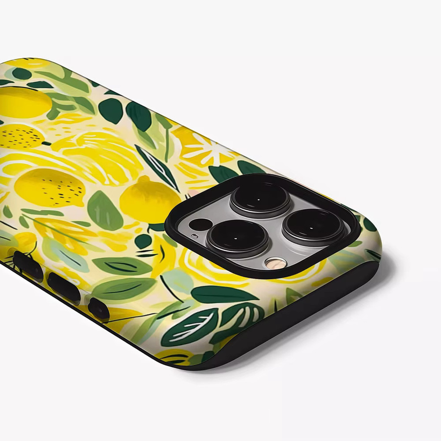 Lemon Brush Rush Handyhülle für iPhone 17 16 15 14 13 12 11 Pro Max Plus von Potdemiel in Gelb mit doppelschichtiger Rückseite - Bild 2