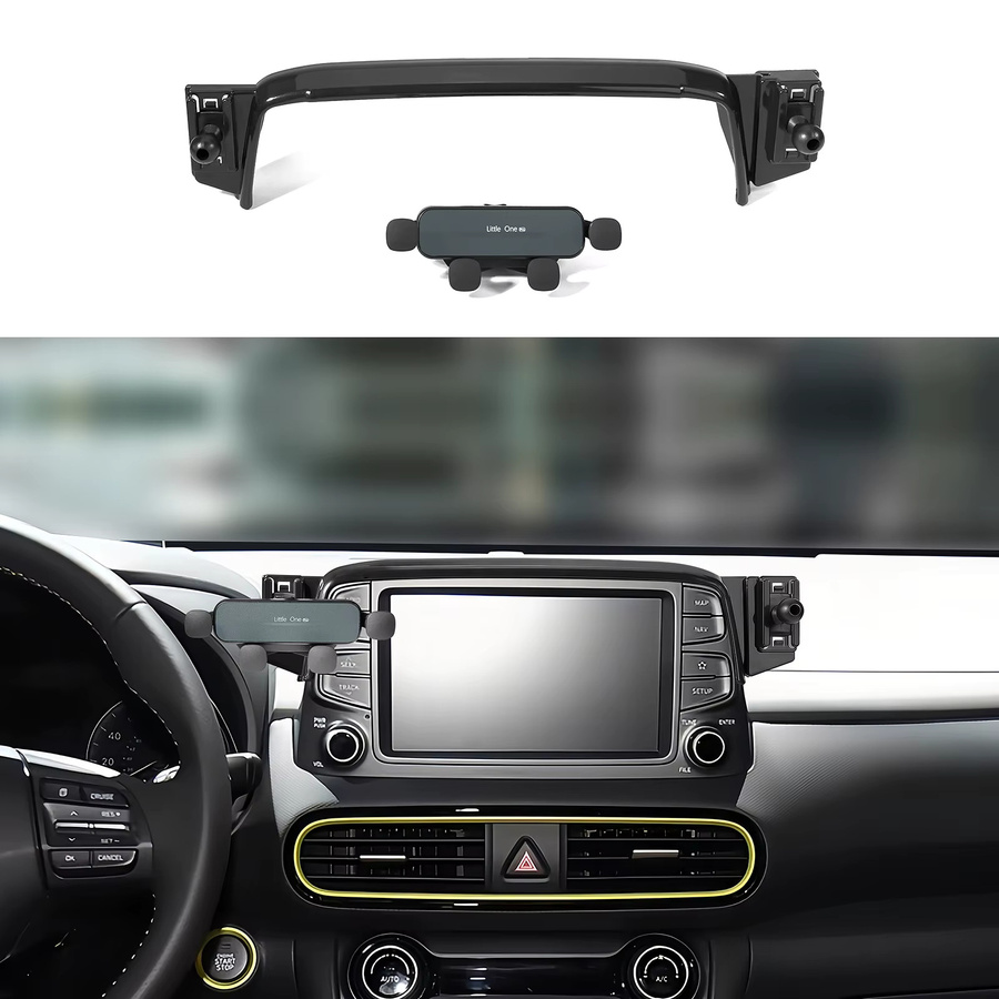 Handyhalterung für Hyundai Kona 2017-2023, GPS-Navigationshalterung für das Smartphone, Farbe: Schwarz - Bild 2