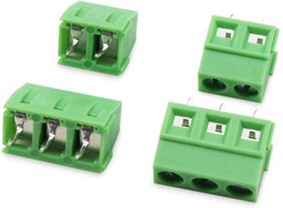 HJXY KF127 Schraubklemmenblock-Verbinder Set, 100 Stück, 5mm Rastermaß, 300V 10A, Grüne PCB-Verdrahtungsklemme - Bild 1