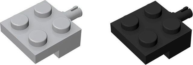 Alibricks MOC Ziegelteile 50 Stück Spezialplatte 2 x 2 mit Radhalter in Grau kompatible Bausteine für DIY Fahrzeug-Modelle - Bild 1