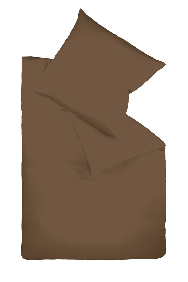 Fleuresse Bettwäsche aus Mako-Satin in Braun mit Reißverschluss, B/B: 240 x 220 cm - Bild 1