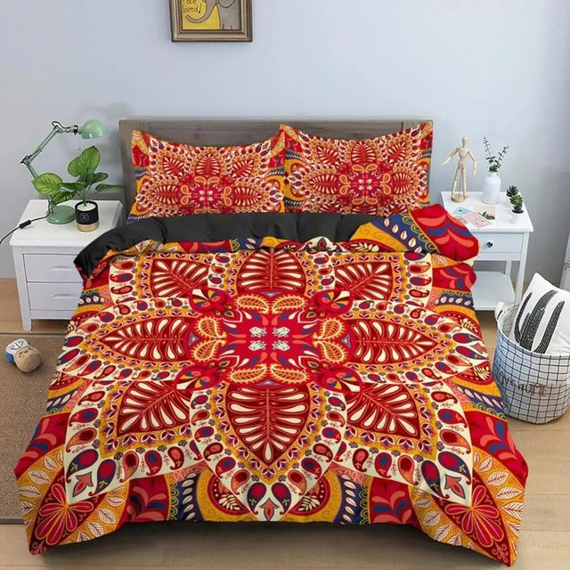 Bettwäsche Set Your Warm Home mit ethnischem Bohemian Mandala Design in Multicolour, floraler Retro-Stil aus Polyester, Breite: 70 cm, Länge: 133 cm - Bild 1